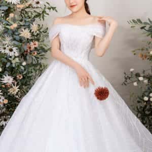 Váy cưới lấp lánh nữ hoàng đính kim sa