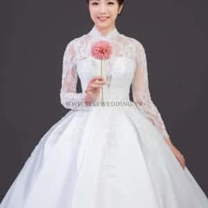 Váy cưới mùa đông kín đáo, ren sang trọng