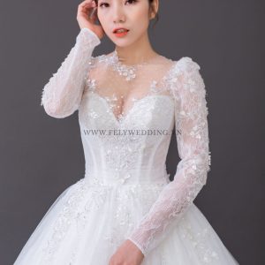 Váy cưới công chúa ren 3D công nghệ siết eo