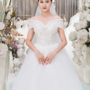 Váy cưới đính ngọc trai sang trọng trẻ trung