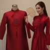 Áo Dài Cưới Đôi Chữ Hỷ Đỏ Duyên
