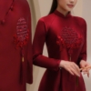 Áo Dài Cưới Đôi Chữ Hỷ Đỏ Duyên