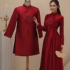 Áo Dài Cưới Đôi Chữ Hỷ Đỏ Duyên