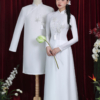 Áo dài cưới trắng Song Hỷ Lộc