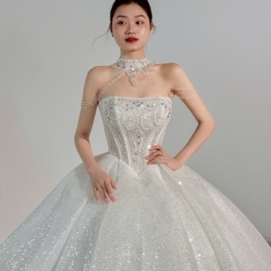 Váy cưới công chúa ánh kim Selena
