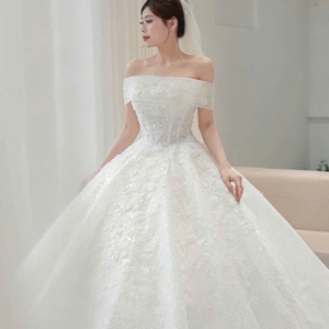 Váy cưới kết hoa nổi 3D 2in1