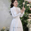 Áo dài cưới lụa tinh tế