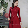 Áo dài cưới lụa tinh tế
