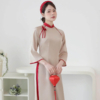 Áo dài lụa bê tráp phối sắc Tịnh Uyên