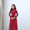 Áo dài lụa thêu song hỷ