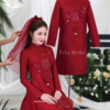 Bộ áo dài cưới đôi đỏ Song Hỷ kết hoa ngọc