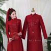 Bộ áo dài cưới đôi đỏ Song Hỷ kết hoa ngọc
