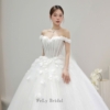 Váy cưới công chúa đính hoa 3D