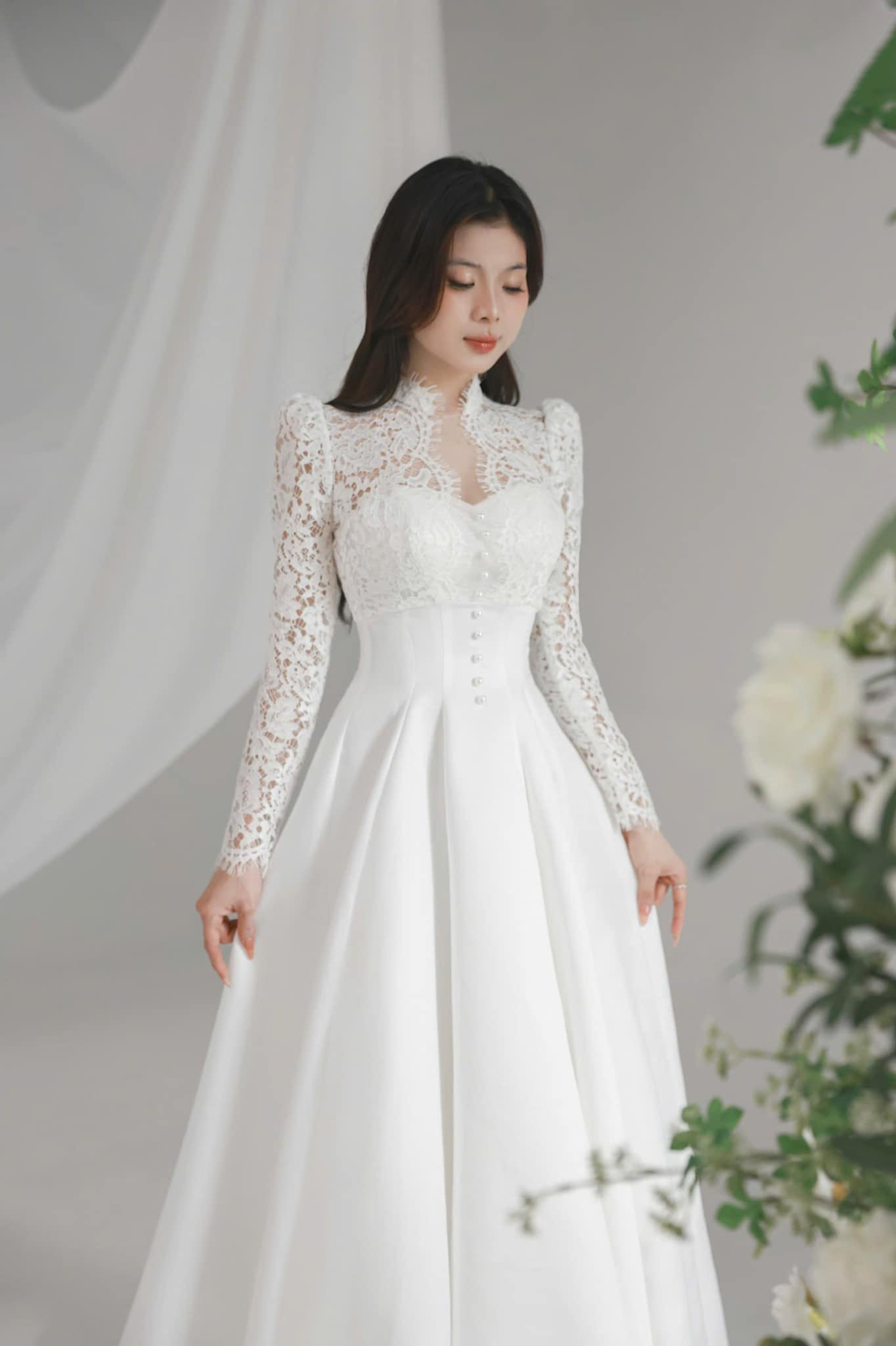 vay cuoi dai tay suon nhe