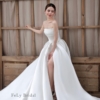 Váy cưới chữ A phi tafta cúp xẻ