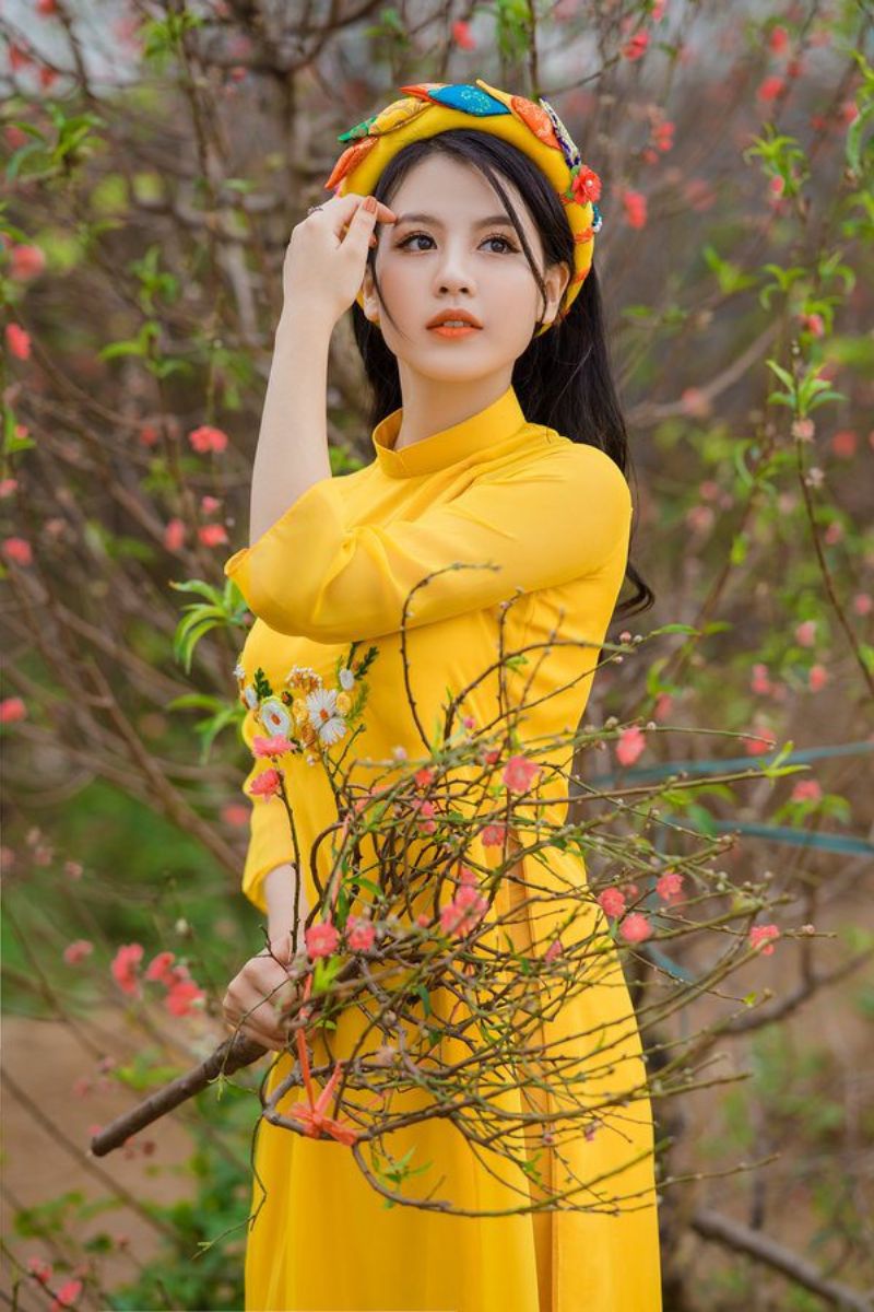 tao dang chup ao dai tet