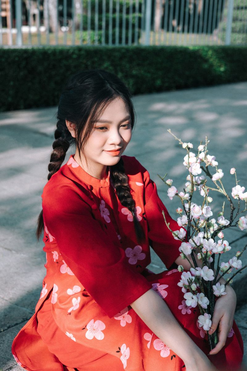 tao dang chup ao dai tet