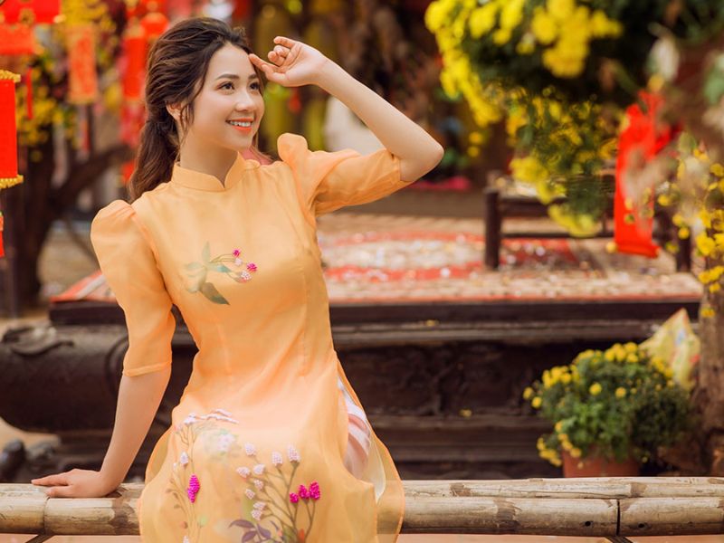 tao dang chup ao dai tet