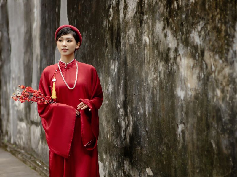 tao dang chup ao dai tet