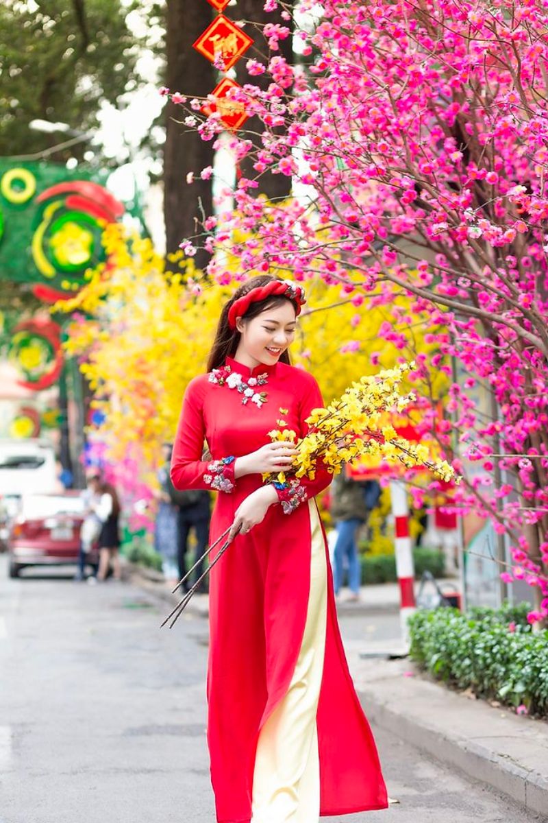 tao dang chup ao dai tet