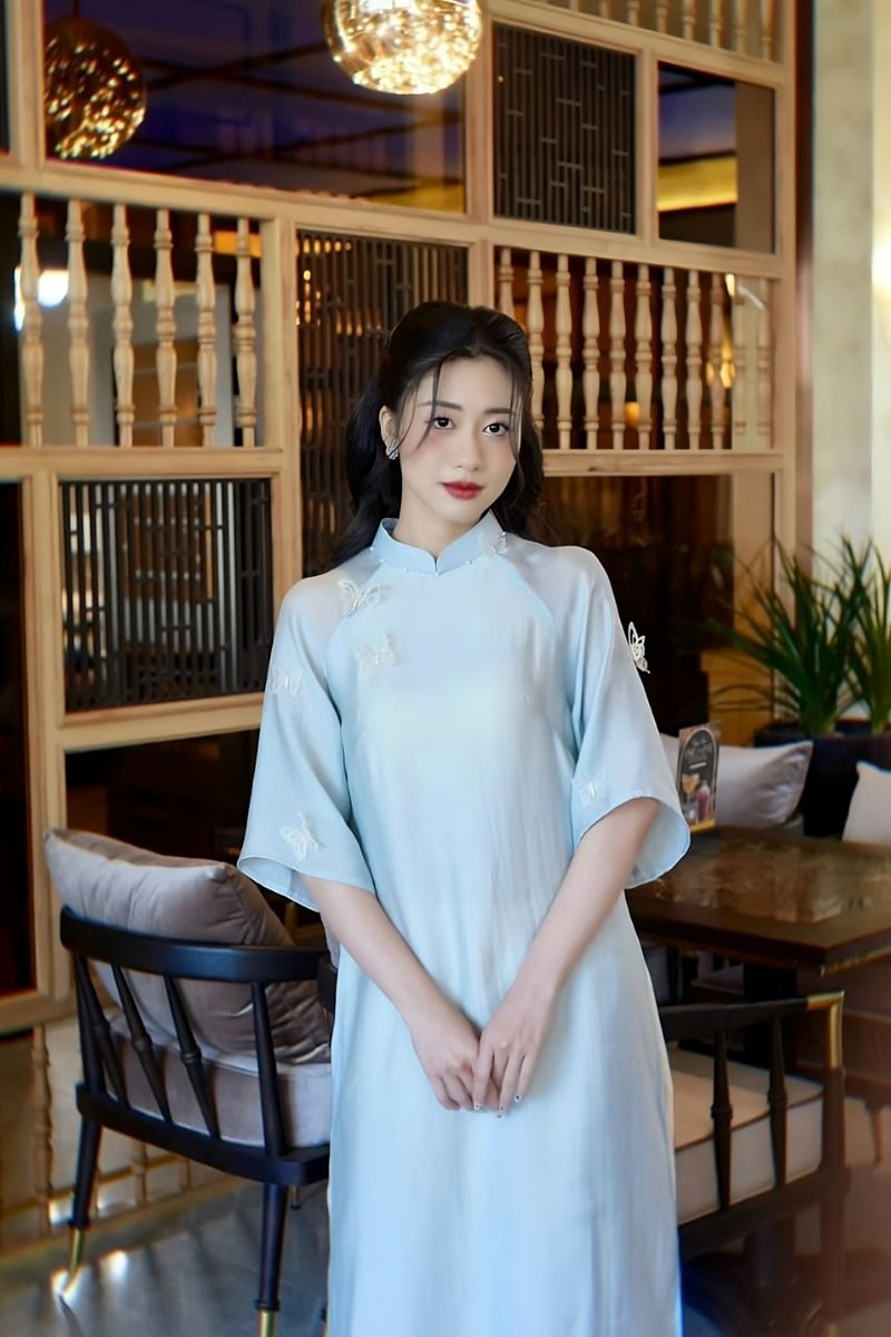 ao dai cuoi mau xanh 7
