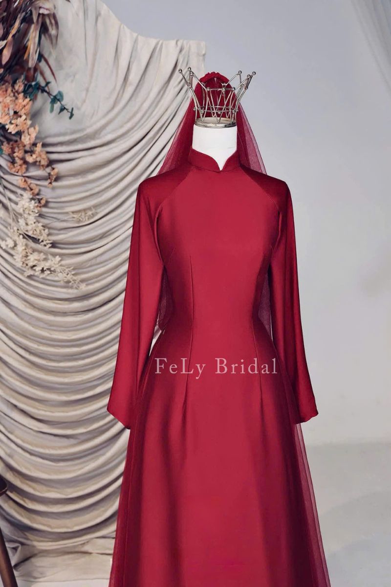 ao dai do tron truyen thong