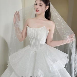 Váy Công Chúa Ánh Kim Corset Tầng Mây