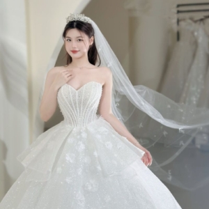 Váy Công Chúa Pha Lê Hoa Nổi