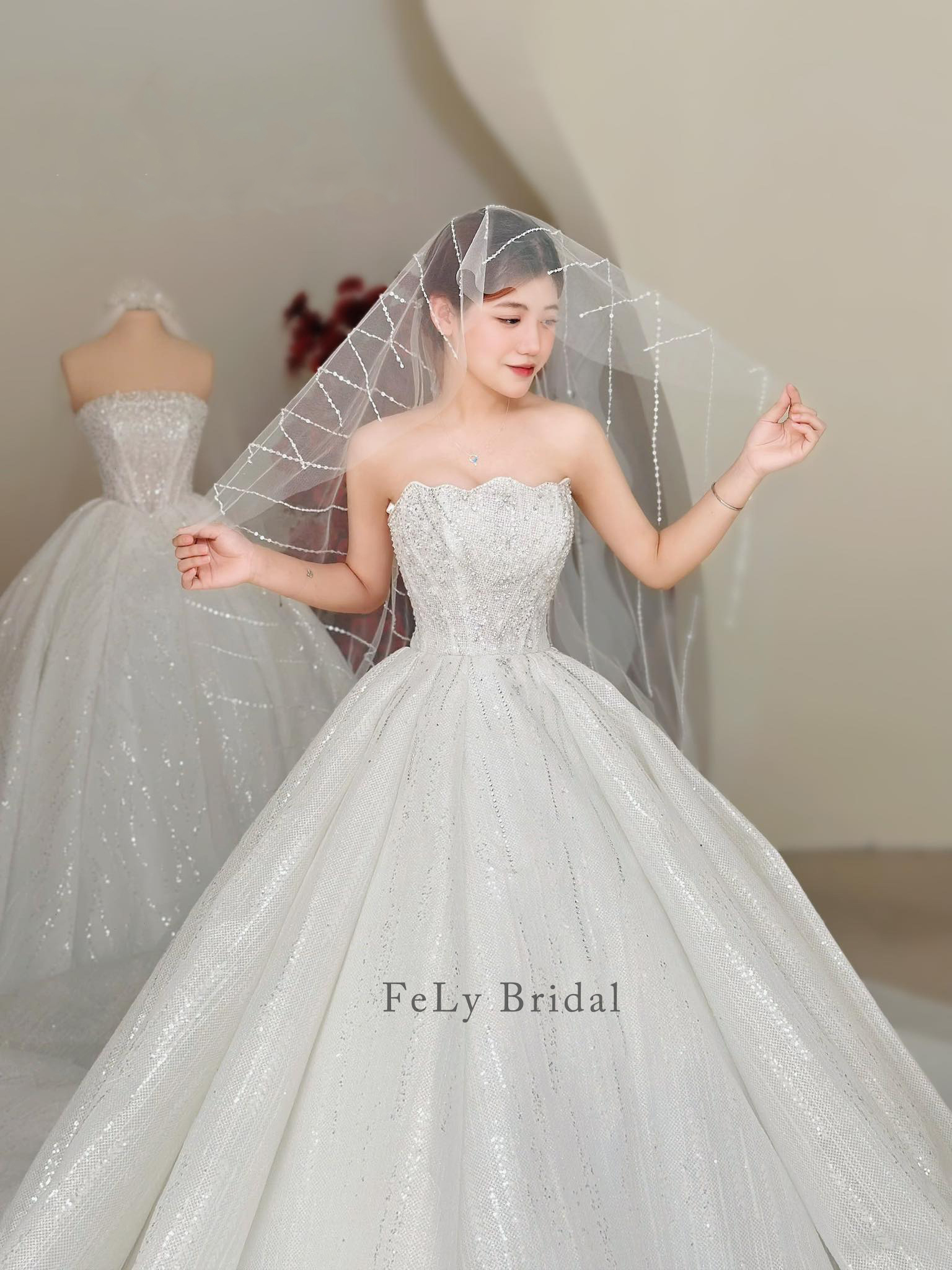 Váy Công Chúa Pha Lê Tuyết Sương