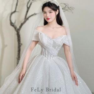 Váy Công Chúa Ánh Ngọc Corset Trễ Vai
