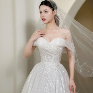 Váy Công Chúa Ánh Trăng Ren Corset Trễ Vai