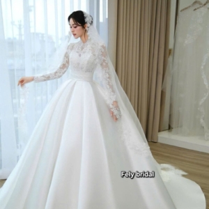 vay cuoi cong chua tay dai phoi ren tung xep mui
