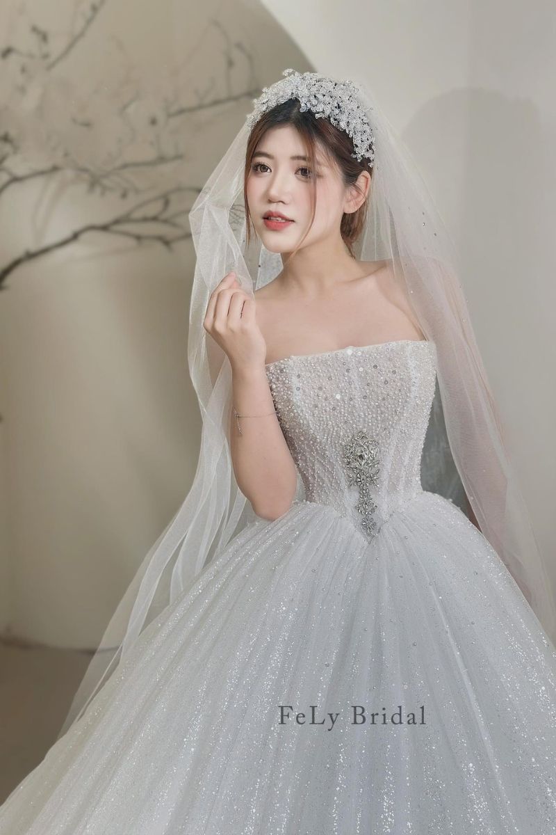 Váy Tulle Ánh Sao Corset Đính Pha Lê