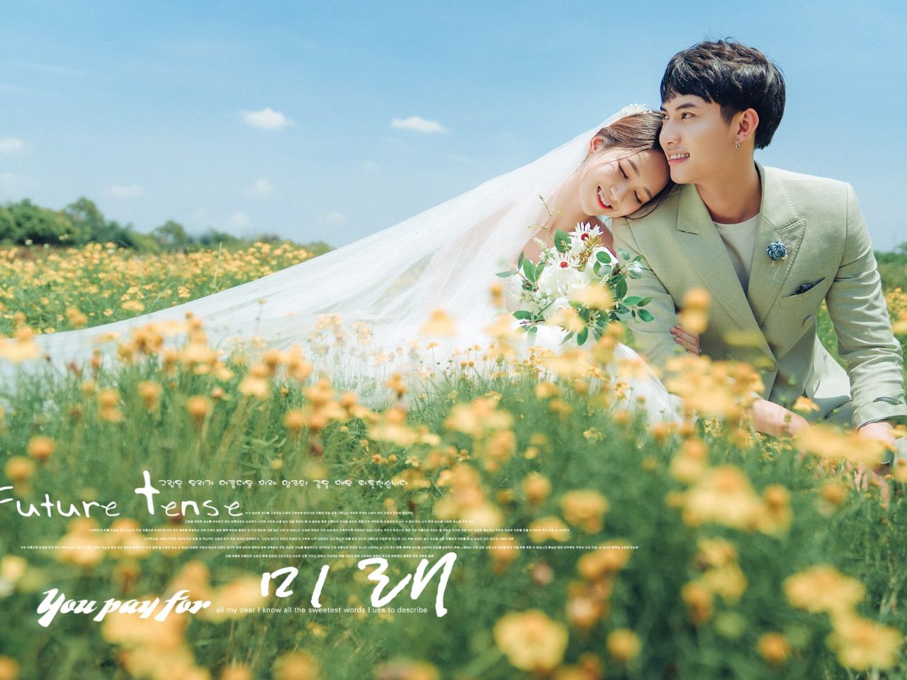 Bộ Ảnh Chụp Ảnh Cưới Thảo Nguyên Hoa Nhẹ Nhàng Và Lãng Mạn