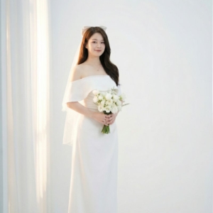 Váy Cưới Lụa Trễ Vai Nàng Thơ