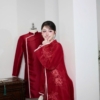 Áo Dài Cưới Hồng Loan Sắc Son