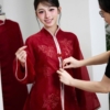 Áo Dài Cưới Hồng Loan Sắc Son