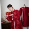 Áo Dài Cưới Hồng Loan Sắc Son