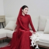 Áo Dài Cưới Hỷ Sắc Son